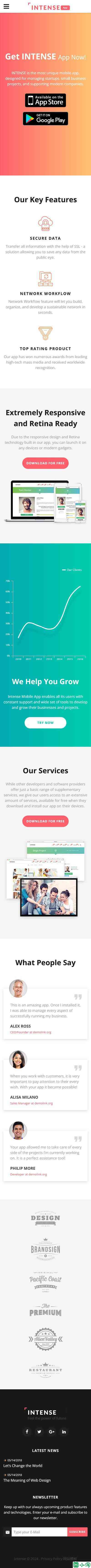 高效项目管理神器APP网页模板-手机预览